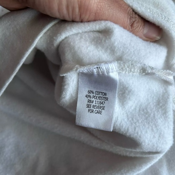 Fifth Sun I Believe in Santa Crème White Fleece Sweatshirt Medium - Picture 4 of 7